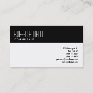 Black White Modern Consultant Business Card