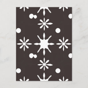 Black White Modern Daisy Pattern Postcard