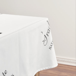Black White Modern Elegant Graduate Graduation Tablecloth