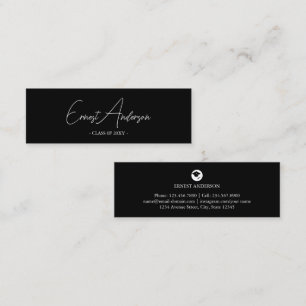 Black & White Modern Elegant Graduation Name Card