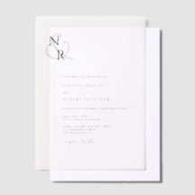 Black & White Modern Elegant Monogram Wedding