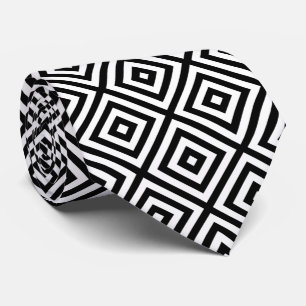 Black & White Modern Geometric Pattern Tie