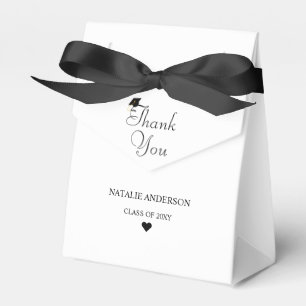  Black White Modern Minimal Graduation Party Favor Box