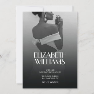 Black & White Modern Minimalist Bridal Shower Invitation