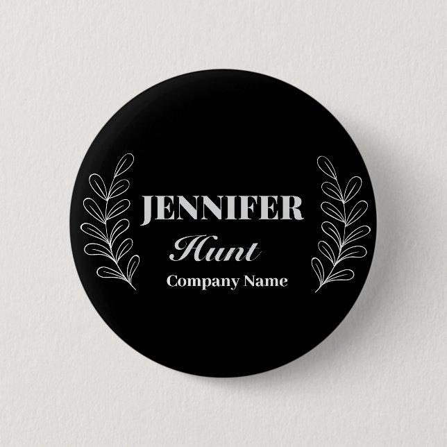 Black&white modern minimalist Company  2 Inch Round Button (Front)