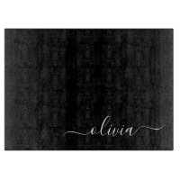 Black White Modern Minimalist Elegant Monogram