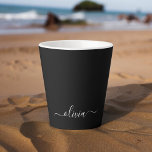 Black White Modern Minimalist Elegant Monogram Latte Mug<br><div class="desc">Introducing our Black and White Minimalist Modern Monogram Collection: Embrace simplicity and sophistication with our minimalist designs, curated to elevate your style effortlessly. Crafted with a keen eye for modern aesthetics, this collection features sleek black and white designs accentuated by personalized monograms. From chic stationery to versatile accessories, our collection...</div>