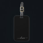 Black White Modern Minimalist Elegant Monogram Luggage Tag<br><div class="desc">Introducing our Black and White Minimalist Modern Monogram Collection: Embrace simplicity and sophistication with our minimalist designs, curated to elevate your style effortlessly. Crafted with a keen eye for modern aesthetics, this collection features sleek black and white designs accentuated by personalized monograms. From chic stationery to versatile accessories, our collection...</div>