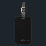 Black White Modern Minimalist Elegant Monogram Luggage Tag<br><div class="desc">Introducing our Black and White Minimalist Modern Monogram Collection: Embrace simplicity and sophistication with our minimalist designs, curated to elevate your style effortlessly. Crafted with a keen eye for modern aesthetics, this collection features sleek black and white designs accentuated by personalized monograms. From chic stationery to versatile accessories, our collection...</div>