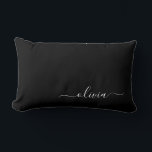 Black White Modern Minimalist Elegant Monogram Lumbar Pillow<br><div class="desc">Introducing our Black and White Minimalist Modern Monogram Collection: Embrace simplicity and sophistication with our minimalist designs, curated to elevate your style effortlessly. Crafted with a keen eye for modern aesthetics, this collection features sleek black and white designs accentuated by personalized monograms. From chic stationery to versatile accessories, our collection...</div>