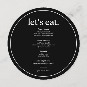 Black & White Modern Minimalist Menu and Thank You
