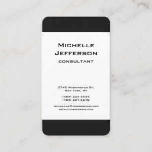 Black & White Modern Minimalist Professional Business Card