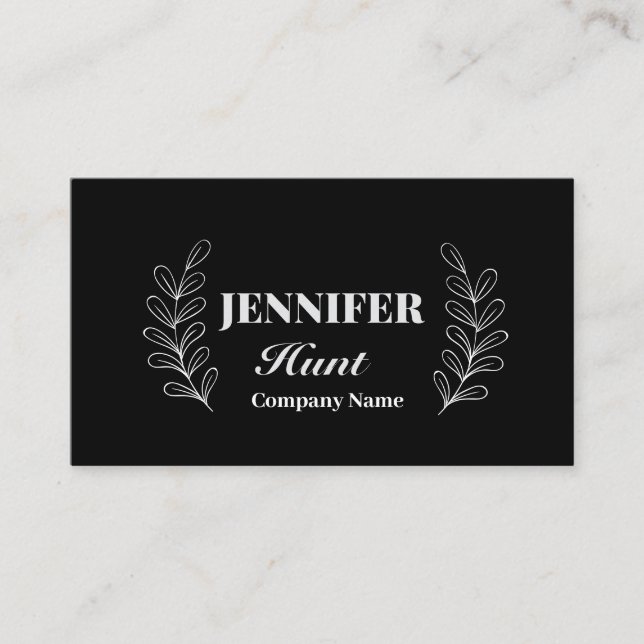 Black&white Modern Minimalist QR code  Business Card (Front)