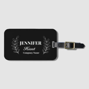 Black&white Modern Minimalist QR code Luggage Tag