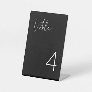 Black White Modern Minimalist Table Number Pedestal Sign