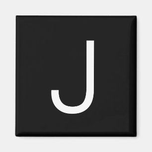 Black & White Modern Minimalistic Letter Magnet