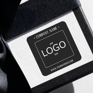 Black & White modern minimalistic logo Square Sticker