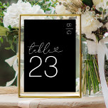 Black White Modern Monogram Wedding Table Number<br><div class="desc">Minimal black & white wedding table numbers featuring your initials in the top right corner,  the word 'table' in a elegant script font that incorporates a love heart,  and the number.</div>
