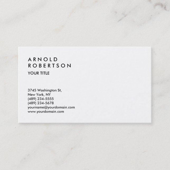 Black White Modern Professional Business Card (Front)