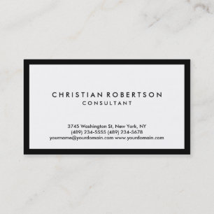 Black White Modern Professional Business Card