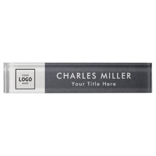 Black & white Modern Professional business logo  Nameplate