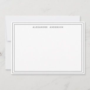 Black White Modern Professional Double Border Card