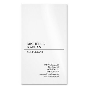 Black & White Modern Professional Exclusive Plain Magnetic Business Card