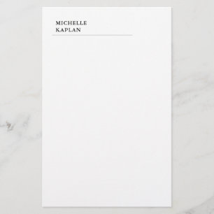 Black White Modern Professional Watercolor Flowers Stationery