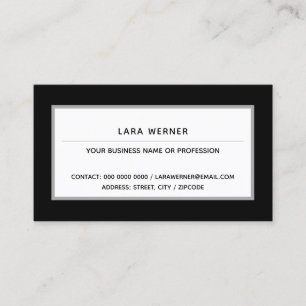 black white modern rectangular professional business card