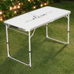 Black White Modern Script Girly Monogram Name Beer Pong Table<br><div class="desc">Black and White Simple Script Monogram Name Beer Pong Table. This makes the perfect sweet 16 birthday,  wedding,  bridal shower,  anniversary,  baby shower or bachelorette party gift for someone that loves glam luxury and chic styles.</div>