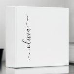 Black White Modern Script Girly Monogram Name Binder<br><div class="desc">White and Black simple  Script Monogram Name Binder. This makes the perfect sweet 16 birthday,  wedding,  bridal shower,  anniversary,  baby shower or bachelorette party gift for someone that loves glam luxury and chic styles.</div>