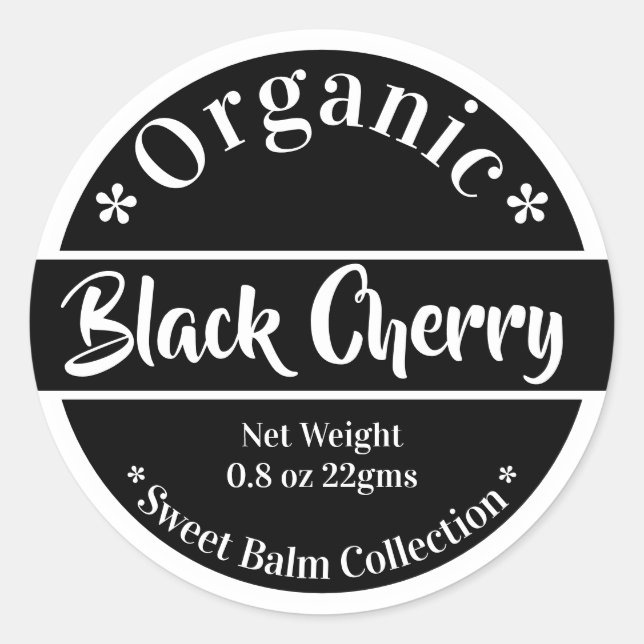 Black & White Modern Trendy Organic Beauty Classic Round Sticker (Front)