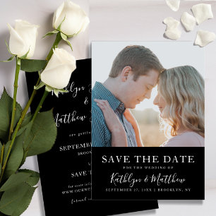 Black & White Modern Typography Photo Wedding Save The Date