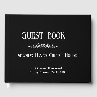 Black & White Modern Vacation or Rental Guest Book