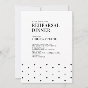 Black & White   Modern Wedding Rehearsal Dinner Invitation