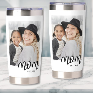 Black White Mom Photo Insulated Tumbler