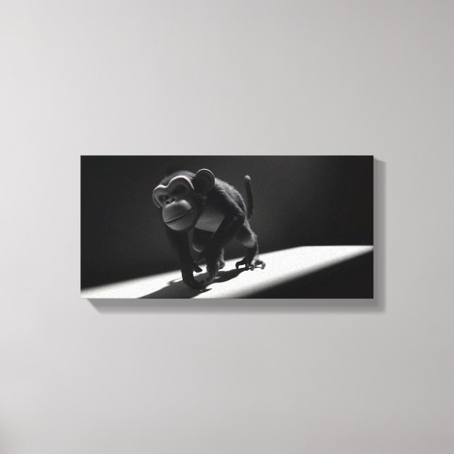 Black & White Monkey Canvas Print (Front)