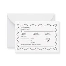 Black & White Monochrome Wavy Curve QR Code RSVP