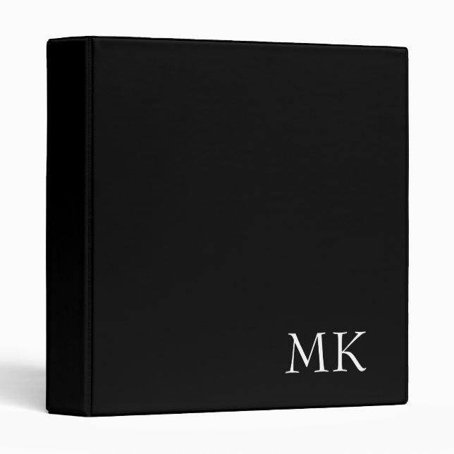 Black White Monogram  Binder (Front/Spine)