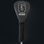 Black & White Monogram Golf Driver Golf Head Cover<br><div class="desc">Protect his favourite driver with a stylish black-and-white monogram head cover. Fully customizable—update initials,  background,  and colours for a gift that’s as unique as his swing. Perfect for golfers who want their gear to stand out. Personalize now!</div>