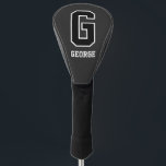 Black & White Monogram Golf Driver Golf Head Cover<br><div class="desc">Protect his favourite driver with a stylish black-and-white monogram head cover. Fully customizable—update initials,  background,  and colours for a gift that’s as unique as his swing. Perfect for golfers who want their gear to stand out. Personalize now!</div>