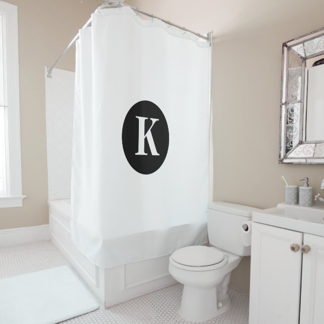 Black White Monogram Initial Custom Name Modern (In Situ)