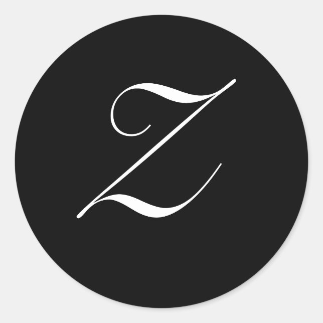 Black & White Monogram Initial Seal "Z" (Front)