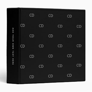 Black white monogram initial simple office school binder