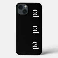 Black white monogram initials modern custom