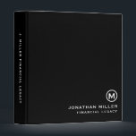 Black White Monogram Legacy Binder<br><div class="desc">Simpe monogrammed legacy binder ideal for financial legacy planning,  funeral and estate planning,  family emergency documents and more.</div>
