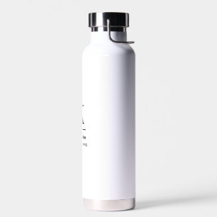 Black & White Monogram Minimal Modern Design Water Bottle