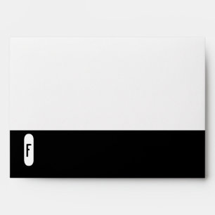 Black white monogram mod trendy envelopes