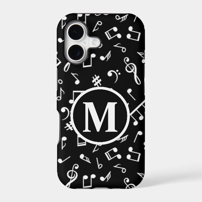 Black & White Monogram Music Note (Back)