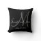 Black White Monogram Names Wedding Keepsake Pillow